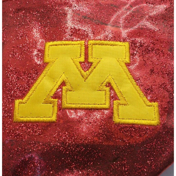 University Of Minnesota Fanny Pack Maroon Red Glitter Belt Bag Gophers Logo - Picture 6 of 6